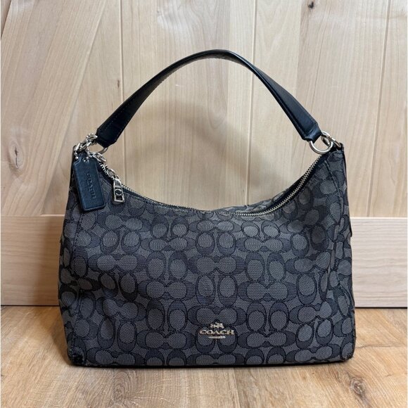 Coach East West Celeste Convertible Hobo Signature Bag Black Smoke - Picture 1 of 10